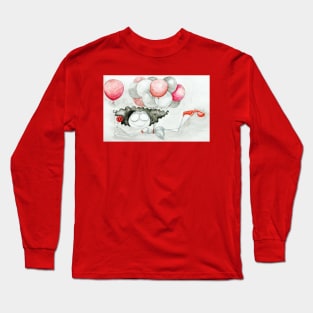 Balloons Girl Drawing Long Sleeve T-Shirt